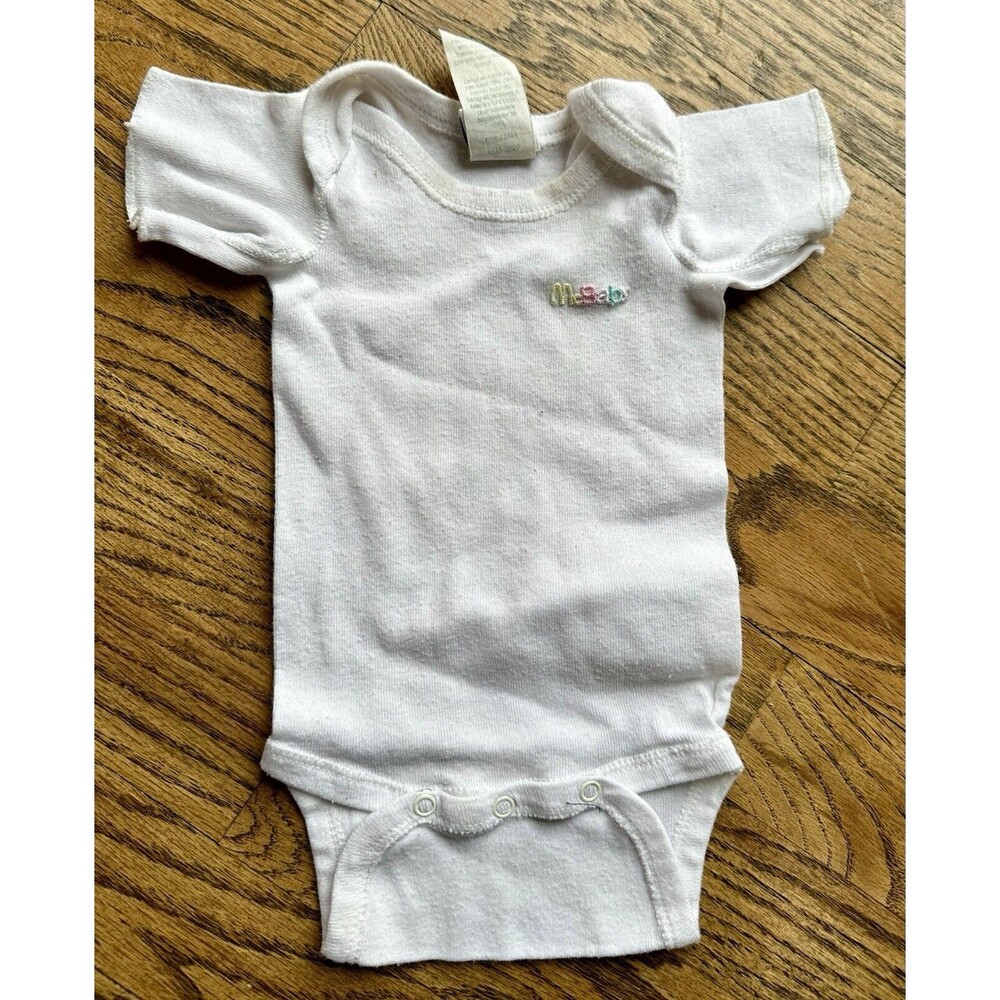 Vintage McBaby McDonalds 90s‎ One Piece White Newborn Snap Short Sleeve Bodysuit